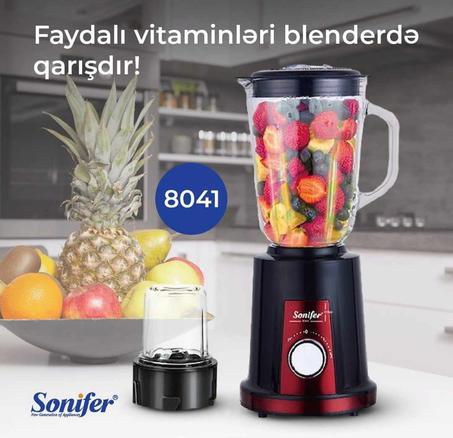 Sonifer SF-8041 ménage 220 volts électrique 350 watts 2 dans 1 bocal en verre broyage mélangeur de fruits frais jus mélangeur