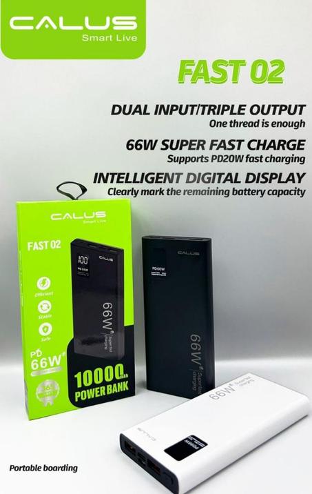 Calus Bloc d'alimentation Ultra-mince en métal pour téléphone Portable, Charge rapide bidirectionnelle, grande capacité, 66W