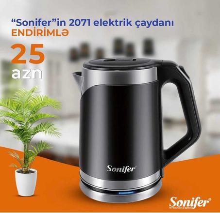 Sonifer – bouilloire électrique en acier inoxydable de grande capacité, SF-2071 w, 2 litres, offre spéciale, 1500