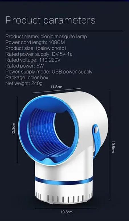 Petit Piège à Insectes avec Lampe LED, Dispositif Anti-Poussée, Dispositif Anti-Bruit, Chambre à Coucher, Extérieur, 5W, 2023 Abs, Nouveau, Dc 5v-1a