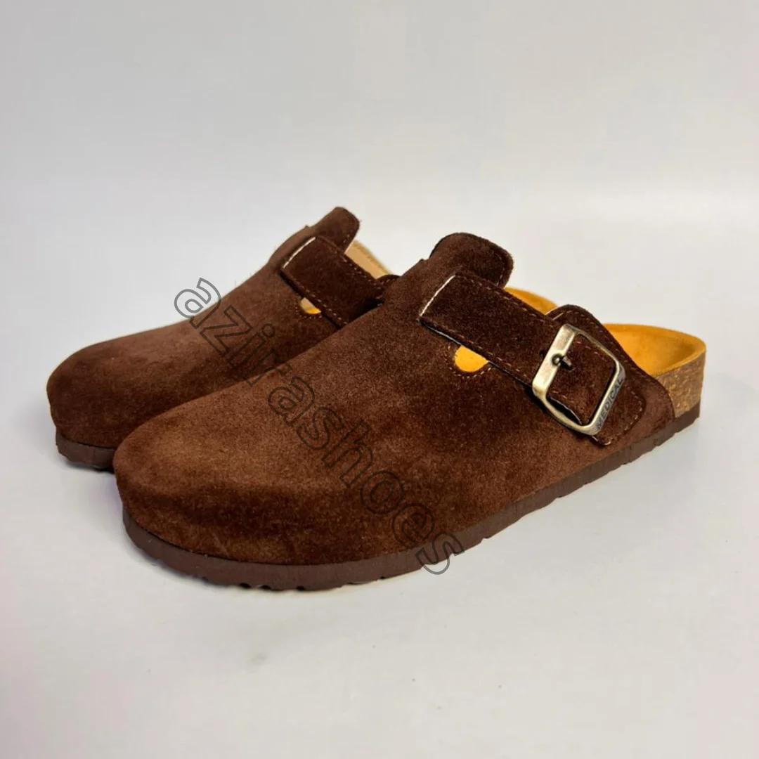 Sabot mules daim Marron Chocolat