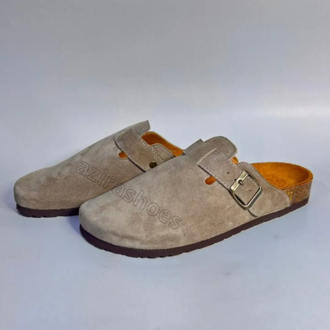 sabot mules daim gris cler