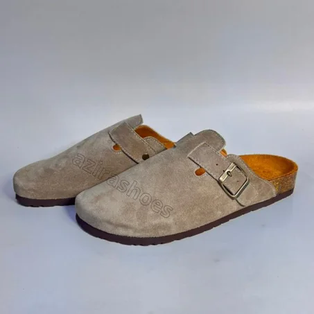 sabot mules daim gris cler