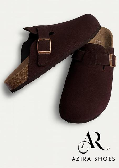Sabot mules daim Marron Chocolat