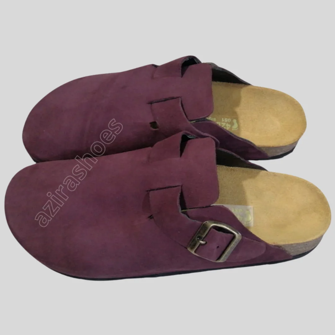 Sabot mules daim bordeaux