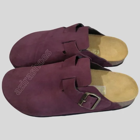 Sabot mules daim bordeaux