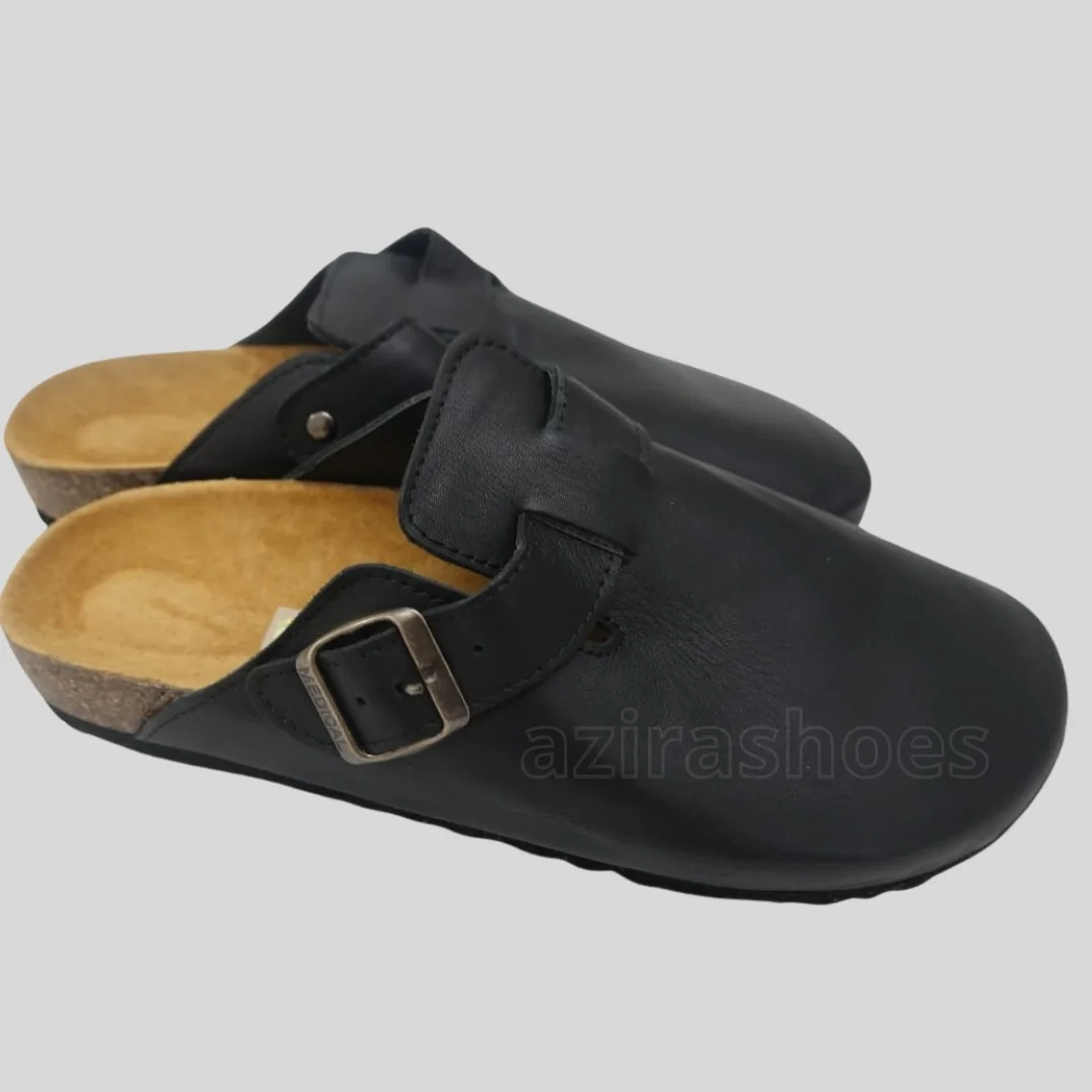 Sabot mules cuir noir