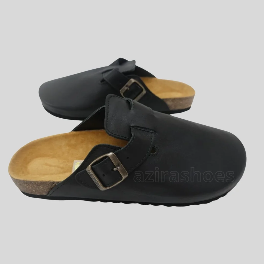 Sabot mules cuir noir