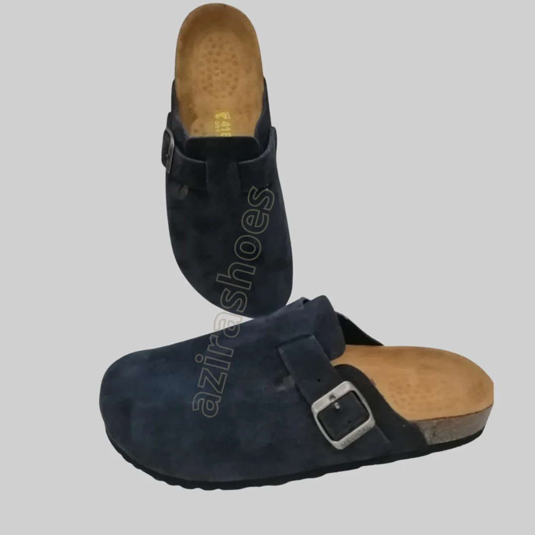 Sabot mules daim Blue marine