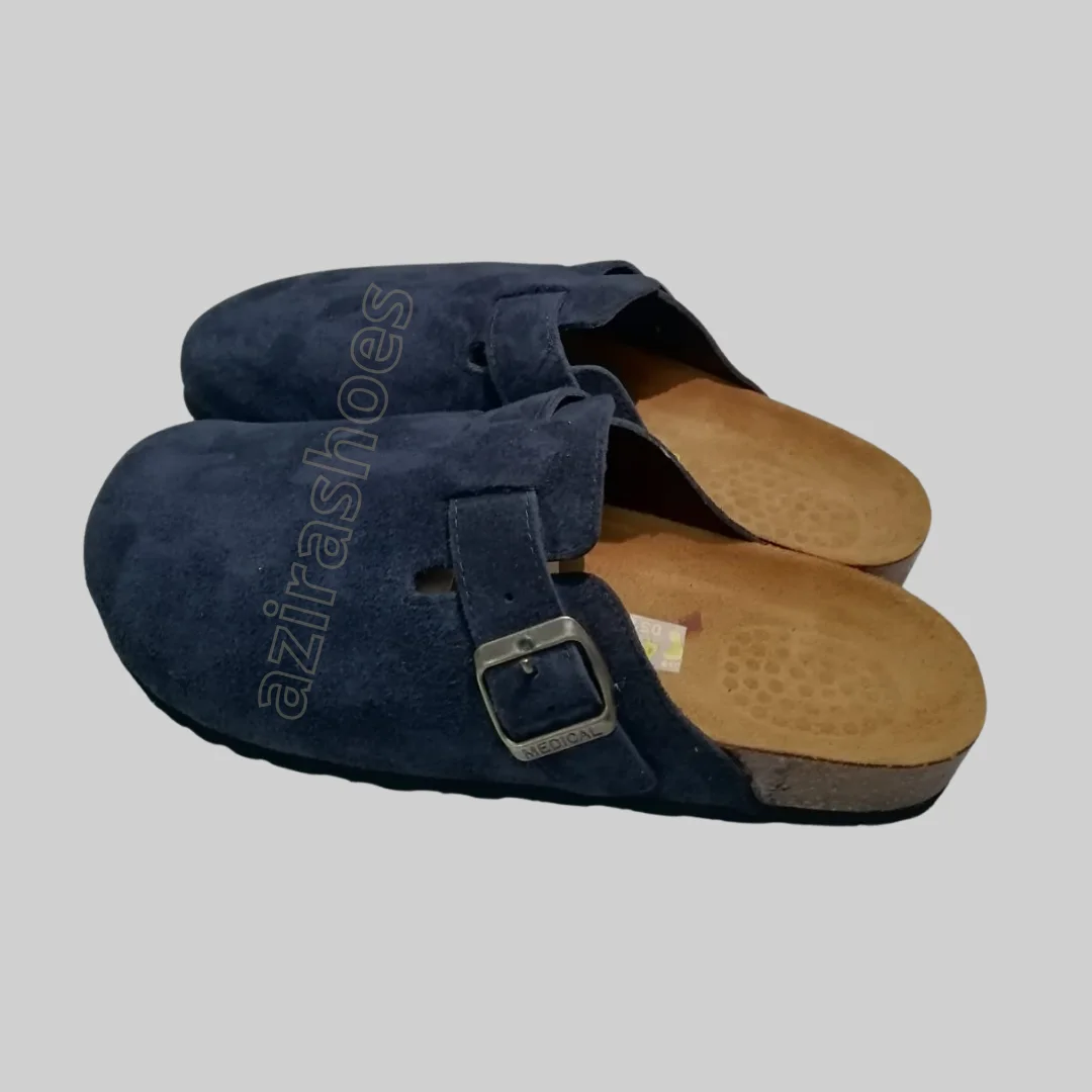 Sabot mules daim Blue marine
