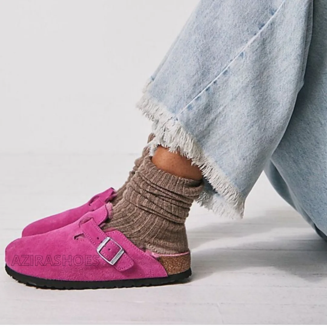 sabot daim rose Framboise