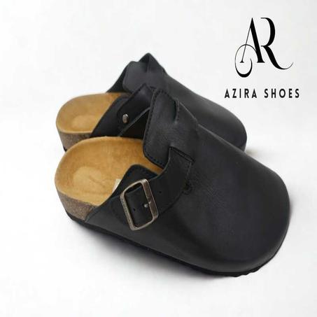 Sabot mules cuir noir