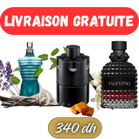 Azzaro(T-M-W) EDP +le mal EDT + Vallentino(B-I-R) EDP - livraison gratuite