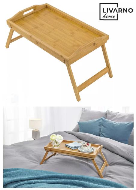 Livarno Home طاولة قابلة للطي مصنوعة من الخشب الطبيعي الفاخر لتناول الطعام+ غطاء الطاولة