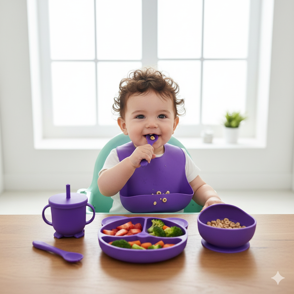 طقم أكل سيليكون للأطفال