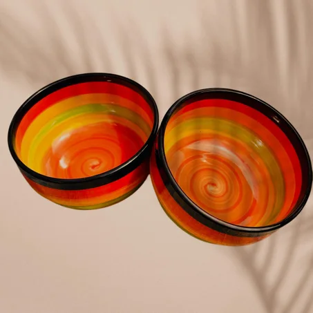 Set 2 bols colorés 11×4.5cm