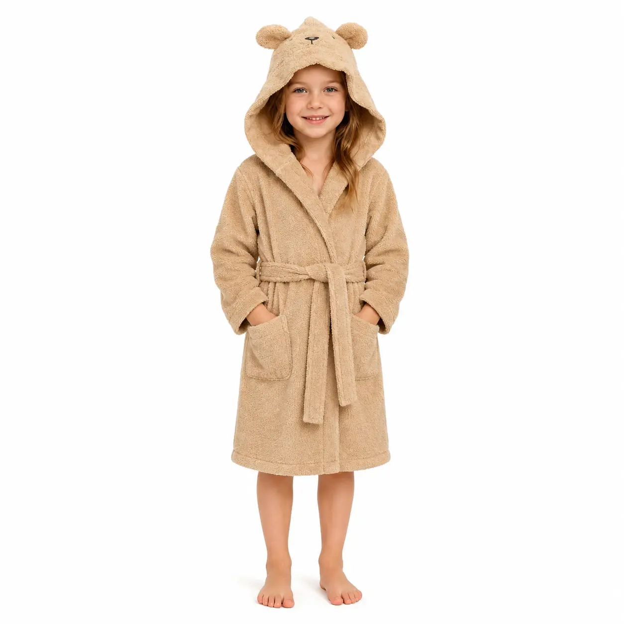 Sortie de bain enfant à capuche ourson + parfum cadeaux — de 4 à 12 ans 🐻