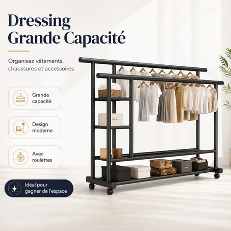 🛍️ Dressing Grande Capacité Multifonction | خزانة ملابس وأحذية عصرية ✨