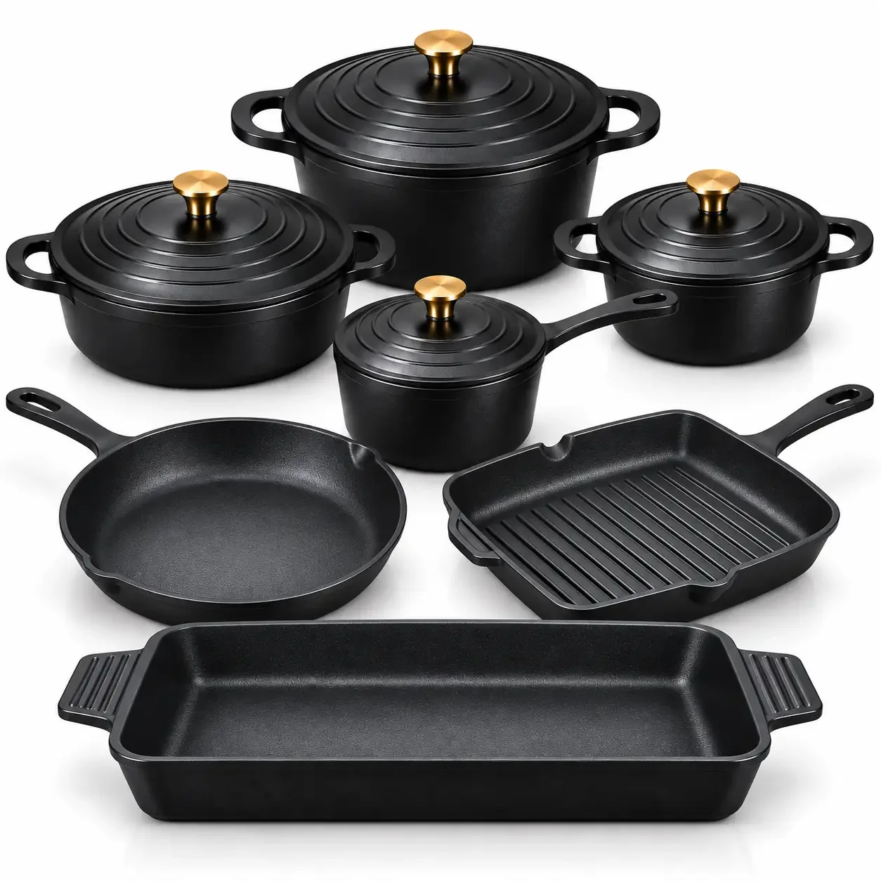 Pack Cuisine Fonte Émaillée – 11 Pièces