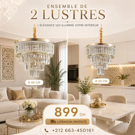 pack 2 lustre cristal