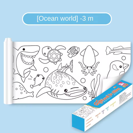 لفافة رسم تعليمية إبداعية للأطفال - 3 أمتار (ذاتية اللصق)