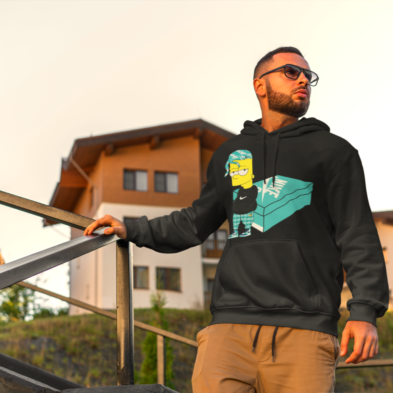 Bart Shoe Box Hoodie (Noir)