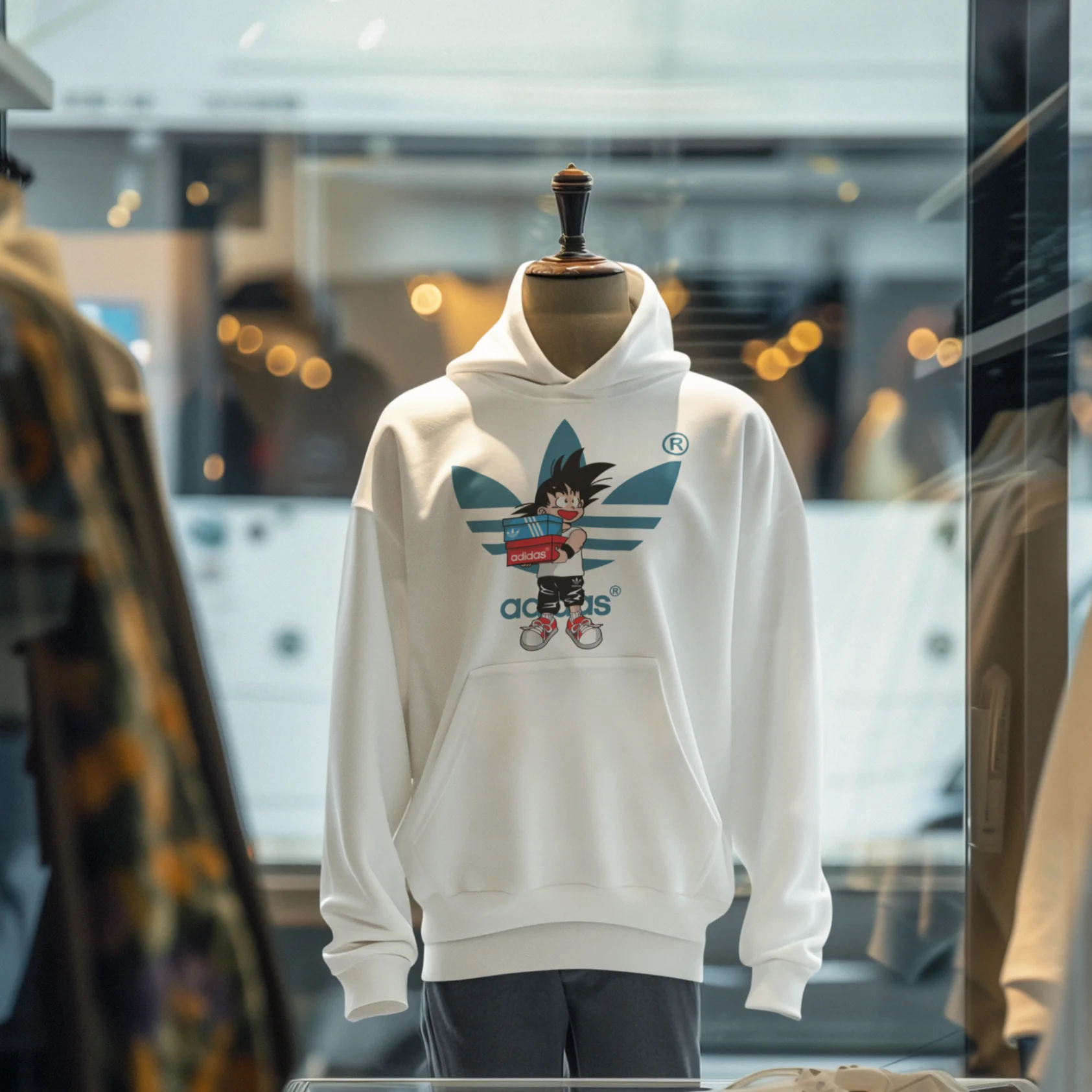 Goku Shoe Boxes Hoodie (Blanc)