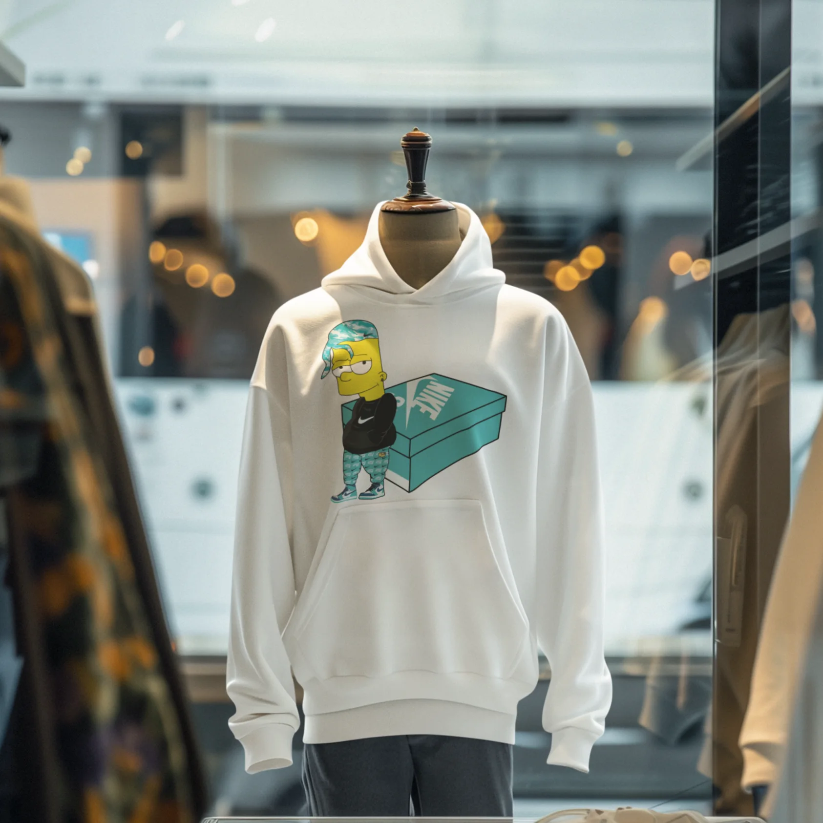 Bart Shoe Box Hoodie (Blanc)