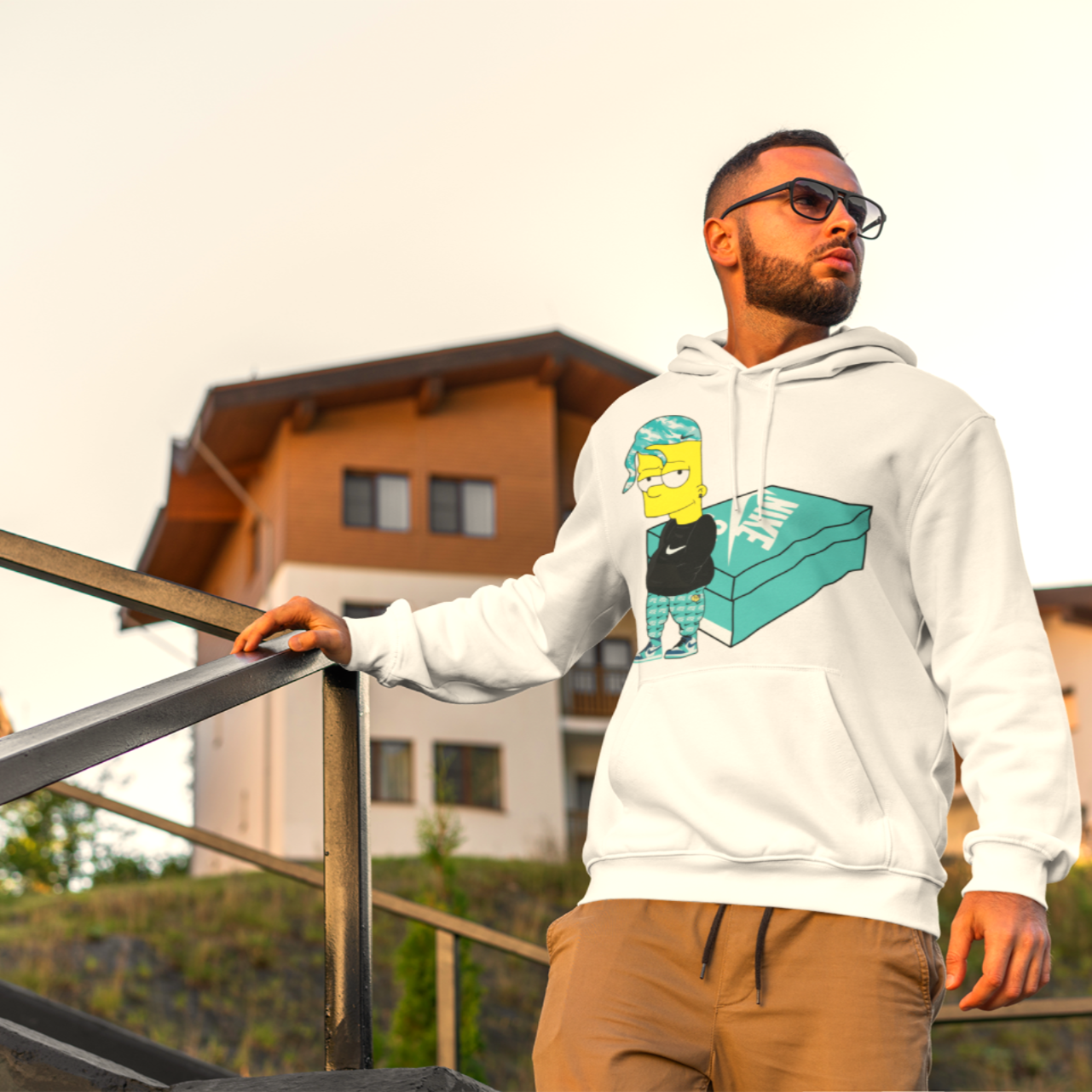 Bart Shoe Box Hoodie (Blanc)