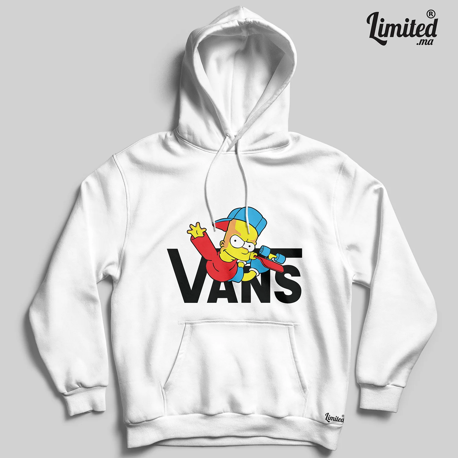 Bart Skatboard Hoodie (Blanc)