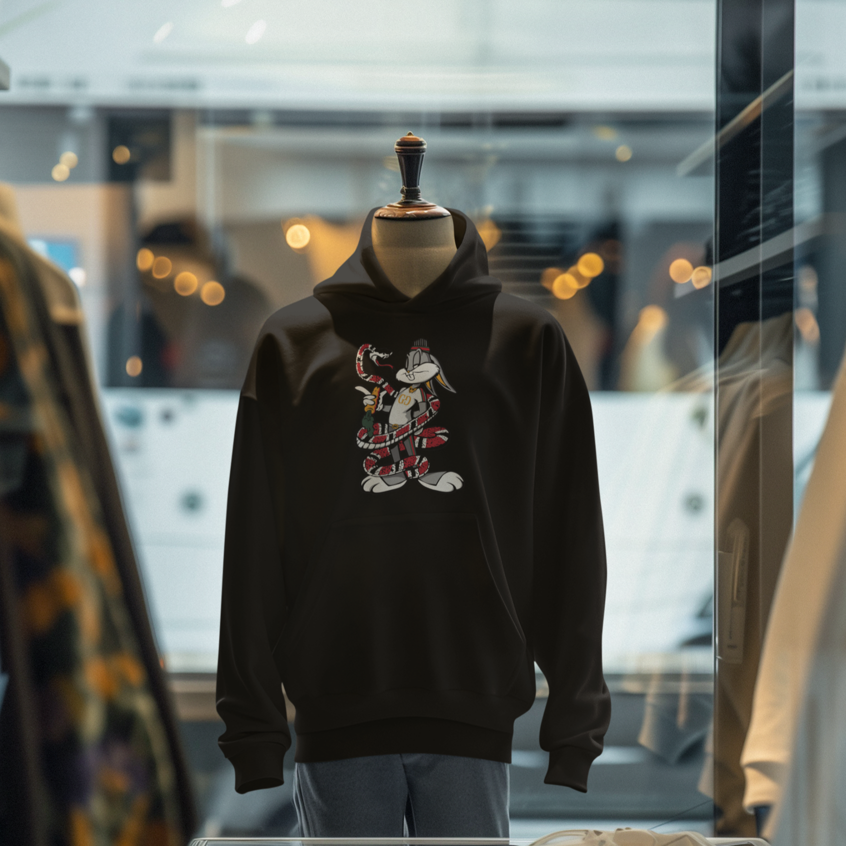 Bugs Bunny X Snake Hoodie (Noir)