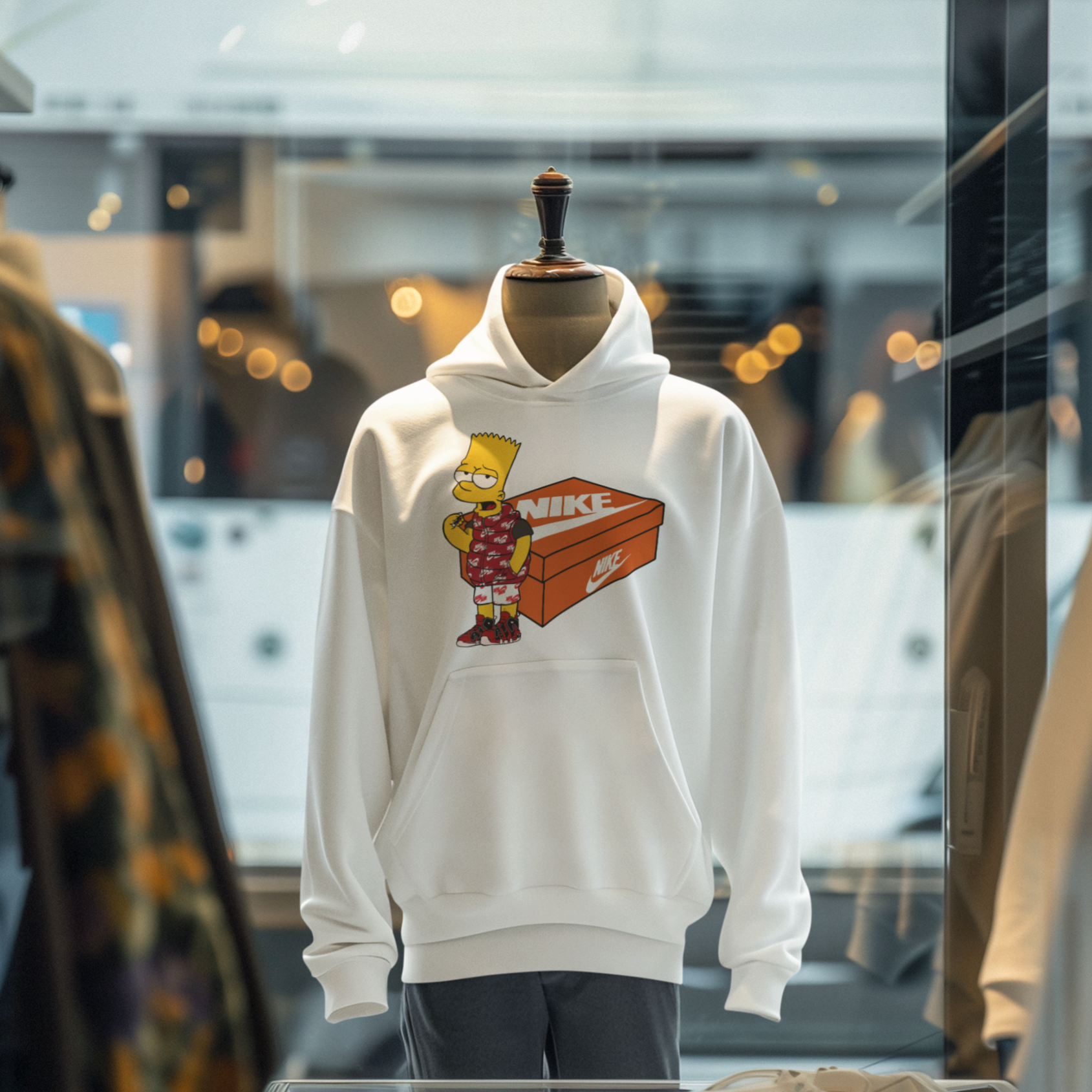 Bart Shoe Box #02 Hoodie (Blanc)