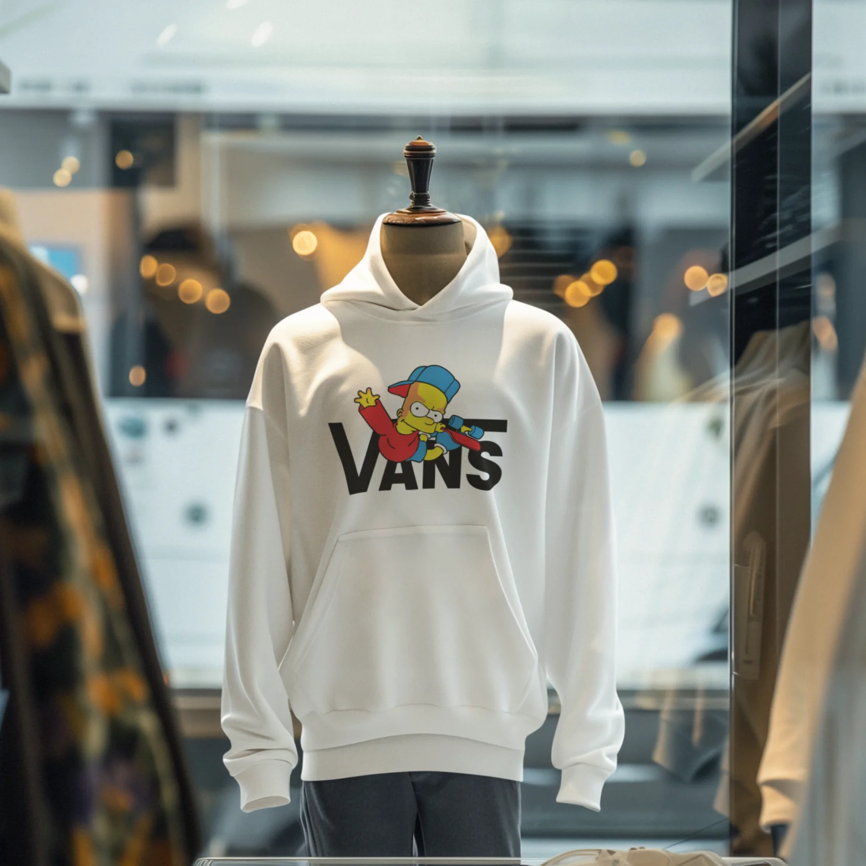 Bart Skatboard Hoodie (Blanc)