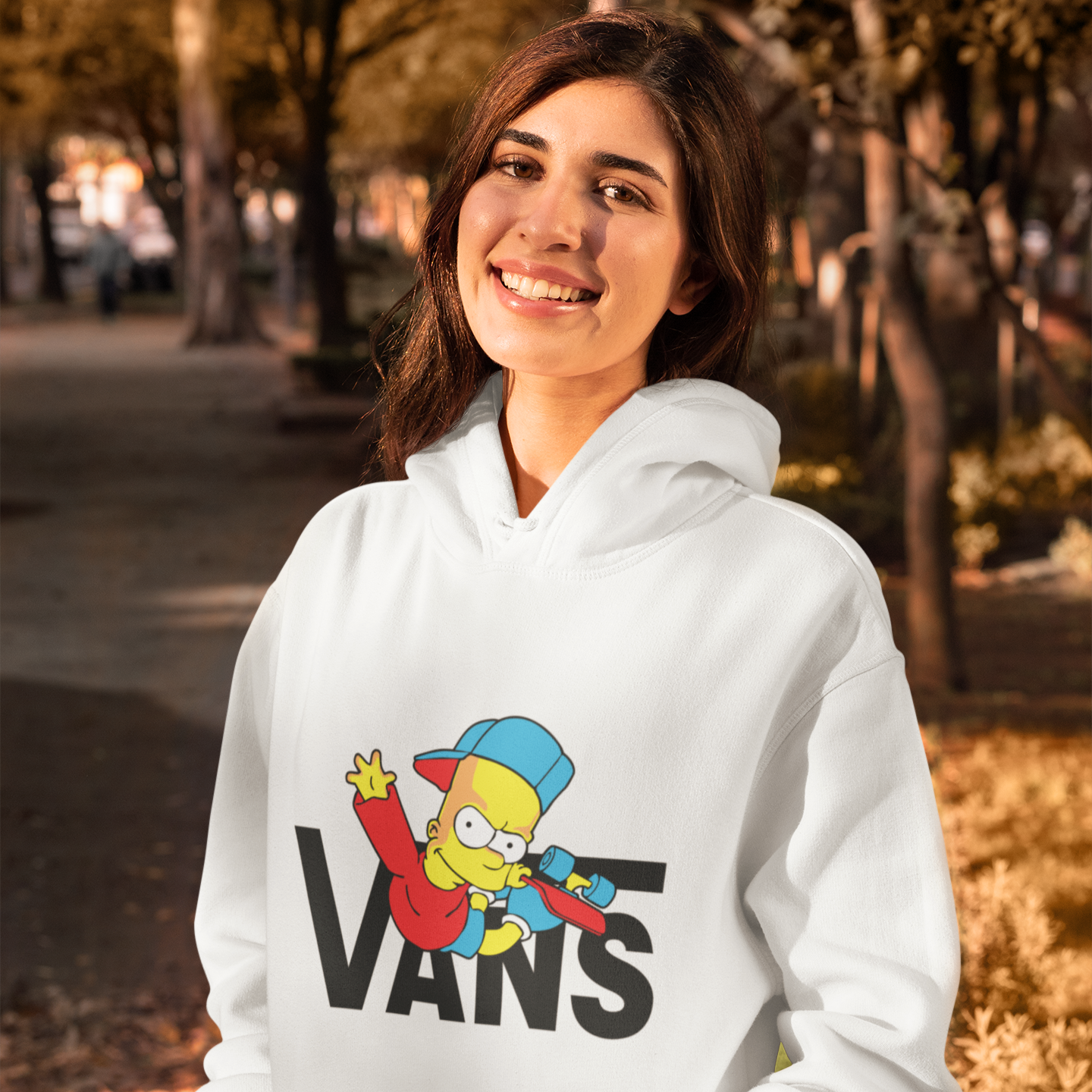 Bart Skatboard Hoodie (Blanc)