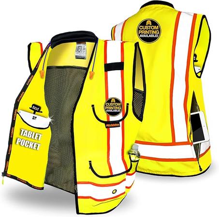 KwikSafety - Charlotte, NC - GODFATHER Class 2 Safety Vest [CUSHIONED COLLAR + TABLET POCKET] ANSI OSHA