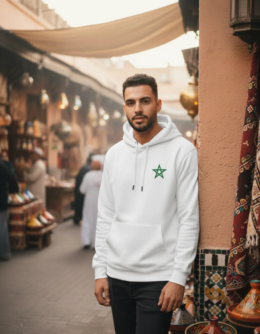 Hoodie Maroc CAN 2025 – Lion Fier & Étoile