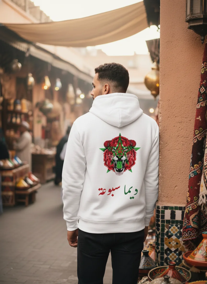 Hoodie Maroc CAN 2025 – Lion Fier & Étoile