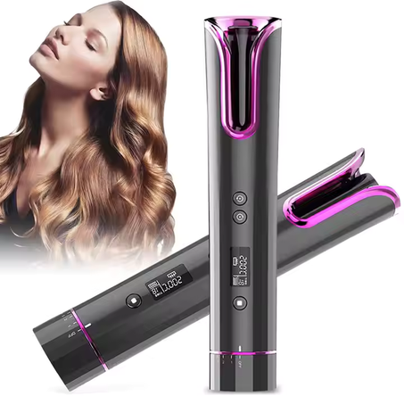 مكواة تجعيد الشعر الأوتوماتيكية اللاسلكية     -Hair Curler (grey)-