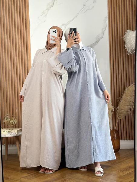 Robe  rayures en lin