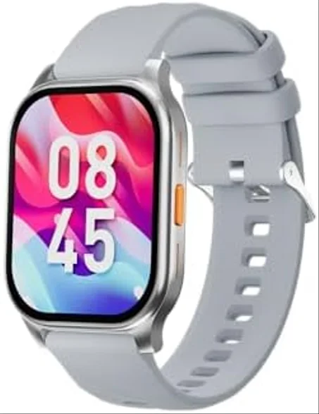 اعة ذكية بشاشة 2.05" HD، تدعم المكالمات، 123 وضع رياضي، تتبع اللياقة، مقاومة للماء IP68، متوافقة مع Android وiOS (فضي)