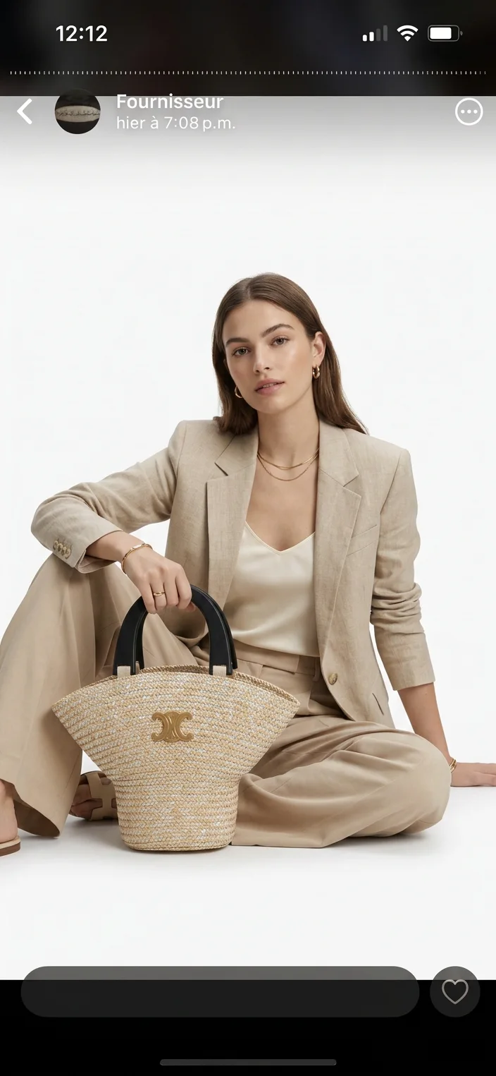 sac Cabas Celine en Raphia
