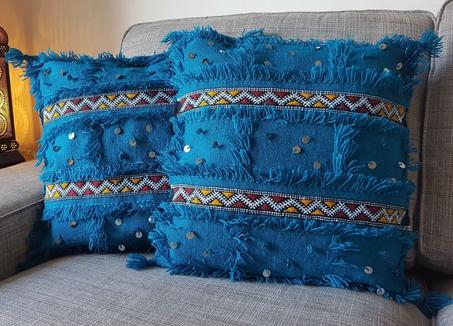وسائد أطلسية تقليدية  فخمة مصنوعة يدوياً