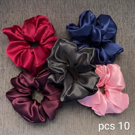 CÉLINA LUMIÈRE | Set 10 Scrunchies en satin