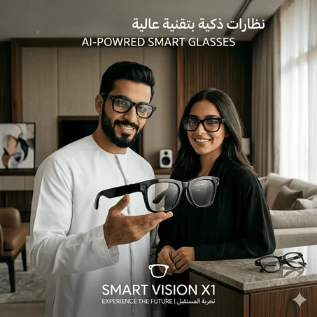 نظارات ذكية بتقنية الذكاء الاصطناعي مزودة بكاميرا 8 ميجابكسل و | ChatGPT | ترجمة فورية