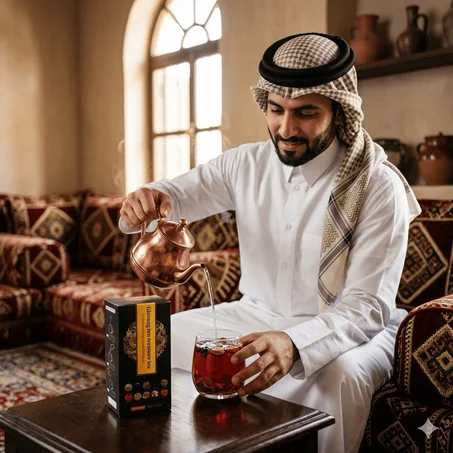 شاي الجينسنغ الفاخر للرجال والنساء ، عبوة من 26 كيسًا ، "الكنوز العشرة