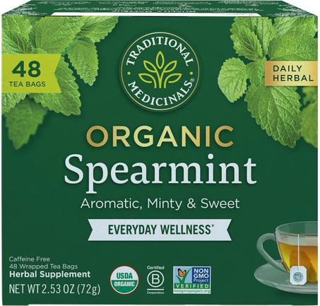 Traditional Medicinals Té, menta verde orgánica, apoya el bienestar diario, saludable y refrescante - 48 bolsas de té