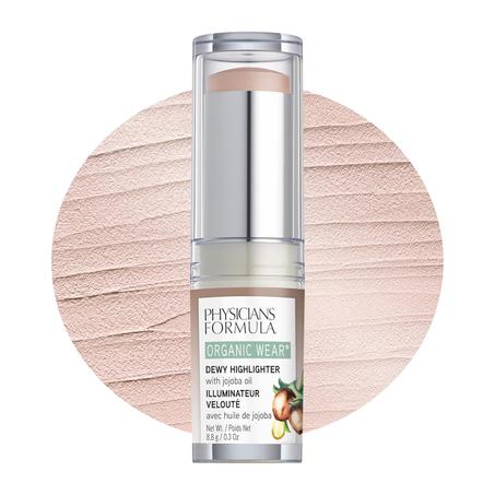 Physicians Formula Organic Wear All Natural Dewy Highlighter Stick Maquillaje, Stick Cream to Powder, Dew Frost, Dermatologist Tested