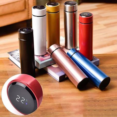 ✅ترموس الكتروني  ●يقوم بعرض درجة حرارة المشروب دون فتحه ●صالح لجميع المشروبات الباردهاسوالساخن وذهبي ✅ ✅ازرق ✅احمر ✅د