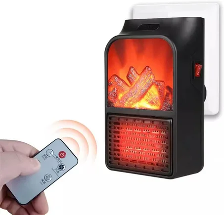 سخان كهربائي محمول مع جهاز تحكم عن بعد Flame Heater 900W