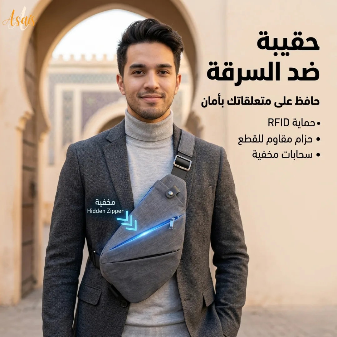 حقيبة الأمان فائقة النحافة - تصميم ذكي بجيوب متعددة وحماية مخفية